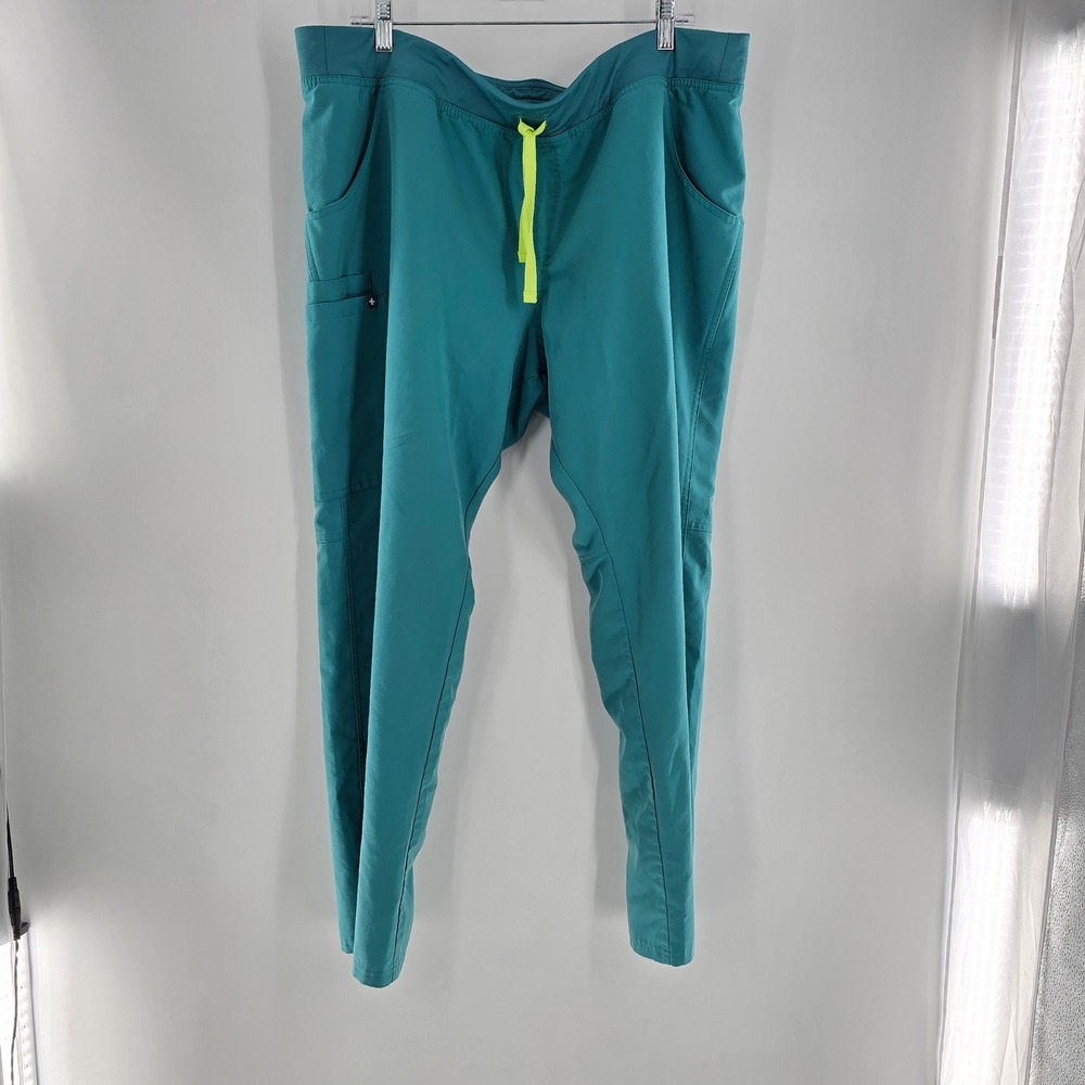Figs Women's Nursing Teal Blue Fionx Kade Cargo Scrub T21004 Sz‎ XXL